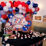 Red White Blue Balloons, 60pcs Pearl Navy Light Blue Matte Red White Confetti Helium Latex Balloons for Patriotic Veterans Memorial Day Baseball Nautical Theme Birthday Baby Shower Party Decorations