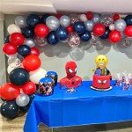 Red White Blue Balloons, 60pcs Pearl Navy Light Blue Matte Red White Confetti Helium Latex Balloons for Patriotic Veterans Memorial Day Baseball Nautical Theme Birthday Baby Shower Party Decorations