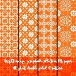 bright orange scrapbook collection kit paper - 40 sheet double sided 4 patterns: 8x8 paper for scrapbooking & DIY craft - origami - decoupage - paper ... - Decorative crafting Paper for invitation &