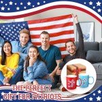 Vicenpal Independence Day Gifts – 12oz Red & Blue Christian Cups with Cross and Bible Verse, Patriotic Mugs with “glory of America” Card, 4th of July Home Décor, Gift-ready Box