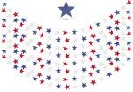 CUUSNNY 8 Strands Patriotic Star Garland Banner Streamers,4th of July Decorations,Red White and Blue Decor for Independence Day,Labor Day,Veterans Day,Patriot Day,Memorial Day(53 Ft)