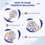 Red White and Blue Balloons,65Pcs Red and Blue Latex Balloons for 4th Of July Patriotic Balloon Graduation Birthday Party Decorations