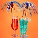 PheiLa Firework Picks 100 Pack 4th of July Cocktail Picks Patriotic Decorative Red White Blue Firework Picks Cupcake Drink Sticks Independence Day Party Supplies