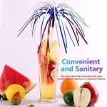 PheiLa Firework Picks 100 Pack 4th of July Cocktail Picks Patriotic Decorative Red White Blue Firework Picks Cupcake Drink Sticks Independence Day Party Supplies