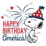 CafePress Snoopy Happy B Day America Mug 11 oz (325 ml) Ceramic Coffee Mug