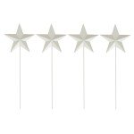 K KILIPES 15.75" H Metal Star Barn Patriotic Garden Stakes, 4pcs Rustic US Flag Star Metal Plant Stick Yard Art Ornament for Memorial Day 4th of July Veterans Day Election Day Decoration