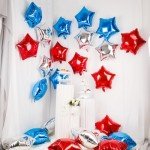 24pcs Red White Blue Star Balloons,18 inch Foil Mylar Star Balloons,4th of July Aluminum Foil Balloon for Brithday,Anniversary,Independence Day Party Decorations (5-pointed star balloons)