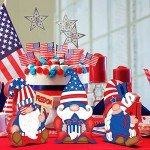 3 Pieces Patriotic Table Decorations American Gnome Wooden Signs Wood Freestanding Table Centerpieces for American Independence Day Memorial Day Veteran Day Party Decor (Classic Style)