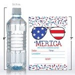 Amanda Creation MERICA Patriotic Party Invitations, 20 5x7 Fill In Cards with Twenty White Envelopes