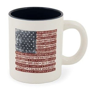 Boston International Ceramic Coffee/Tea Mug, 14-Ounces, One Flag One Nation