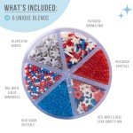 Sweets Indeed Sprinkles 6 Cell 4th of July Patriotic Red White and Blue Edible Sprinkle Mix Jimmies Perfect for Cake Decorations Baking Ice Cream Cookies Cupcake Topper 6.45 ounces