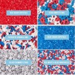 Sweets Indeed Sprinkles 6 Cell 4th of July Patriotic Red White and Blue Edible Sprinkle Mix Jimmies Perfect for Cake Decorations Baking Ice Cream Cookies Cupcake Topper 6.45 ounces