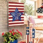 AVOIN colorlife Patriotic Watercolor Stars and Stripes Let Freedom Ring Garden Flag Double Sided Outside, 4th of July Independence Memorial Day Yard Outdoor Decoration 12 x 18 Inch