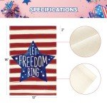 AVOIN colorlife Patriotic Watercolor Stars and Stripes Let Freedom Ring Garden Flag Double Sided Outside, 4th of July Independence Memorial Day Yard Outdoor Decoration 12 x 18 Inch