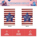 AVOIN colorlife Patriotic Watercolor Stars and Stripes Let Freedom Ring Garden Flag Double Sided Outside, 4th of July Independence Memorial Day Yard Outdoor Decoration 12 x 18 Inch