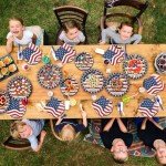 96 Pieces Patriotic Tableware Set – Vintage American Flag Disposable Dinnerware with Paper Plates, Napkins, Cups, Forks for Fourth of July, Memorial Day, Veterans Day Celebrations, Serves 24 Guests
