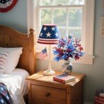 DoubleWood 4 of July Decor Artificial Flowers Indoor, 10PCS Red White and Blue Artificial Babys Breath Flowers, Patriotic Decor for Floral Arrangement Table Centerpieces (10, Red, White and Blue)