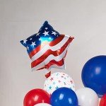 Patriotic Red White and Blue balloon garland kit 123pcs with star print mylar foil balloons for july 4th independent day Memorial day decorations Decor