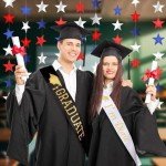 Red White and Blue Star Garland Banner, 66 Feet Patriotic Star Hanging Streamer 4th of July Banner Star Backdrop Decor for 4th Fourth of July Independence Memorial Veterans Labor Day Party Decorations