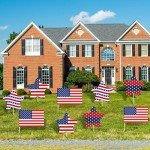 Geelin 12 Pack 4th of July Yard Signs Patriotic Star Picks with Stick Red Blue and White Yard Signs Outdoor Independence Day Lawn Patio Decorations for Home Garden Pathway Decor