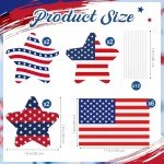 Geelin 12 Pack 4th of July Yard Signs Patriotic Star Picks with Stick Red Blue and White Yard Signs Outdoor Independence Day Lawn Patio Decorations for Home Garden Pathway Decor