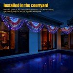 DDMY American Flag Lights with 243 Super Bright LEDs - Waterproof Patriotic Lights for 4th of July, Memorial Day, Independence Day & Yard/Garden Decor