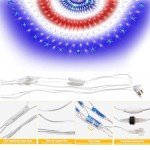 DDMY American Flag Lights with 243 Super Bright LEDs - Waterproof Patriotic Lights for 4th of July, Memorial Day, Independence Day & Yard/Garden Decor