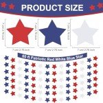 6 Pack Total 60 ft Patriotic Red White Blue Star Garland, Hanging Paper Stars Streamer Banner, USA American Flag Decoration for 4th of July, Memorial Day, Veterans Day, Independence Day Party Supplies