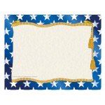 Hayes Stars Certificate Border Paper, Patriotic Blue & Gold Certificate Paper, Customizable Awards, Diplomas & Invitations, Full-Color Matte Finish, 8.5" x 11" - 50 Pack