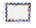 Hayes Stars Certificate Border Paper, Patriotic Blue & Gold Certificate Paper, Customizable Awards, Diplomas & Invitations, Full-Color Matte Finish, 8.5" x 11" - 50 Pack
