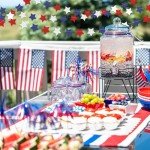 6 Pack Total 60 ft Patriotic Red White Blue Star Garland, Hanging Paper Stars Streamer Banner, USA American Flag Decoration for 4th of July, Memorial Day, Veterans Day, Independence Day Party Supplies