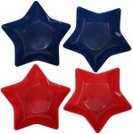 4 PC Set of Red & Blue Star Bowls for 4th of July - Independence Day, BBQ, Backyard Get Together, Party, Dips, Tableware