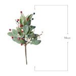 TEMPUS 10Pcs Artificial Red, White and Blue Berries Stems with Lambs Leaves 4th of July Independence Day Stems Patriotic Decorations Memorial Day Flag Day Floral Arrangement Table Centerpieces