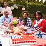 Whaline 4th of July Star Table Decor Patriotic Embossed Stars Stripes Wooden Sign American Flag Tiered Tray Table Centerpiece Farmhouse Wood Block Tabletop for Independence Day Memorial Day, 3Pcs