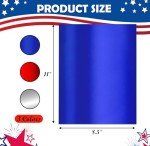 Metallic Patriotic Paper Cardstock Sheets 36 Pcs Blue Red Silver Foil Boards for 4th Of July Independence Day Flowers Scrapbook Crafts Invitations 8.5" x 11"