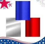 Metallic Patriotic Paper Cardstock Sheets 36 Pcs Blue Red Silver Foil Boards for 4th Of July Independence Day Flowers Scrapbook Crafts Invitations 8.5" x 11"