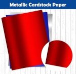 Metallic Patriotic Paper Cardstock Sheets 36 Pcs Blue Red Silver Foil Boards for 4th Of July Independence Day Flowers Scrapbook Crafts Invitations 8.5" x 11"
