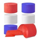 Fourth/4th of July Decorations Crepe Paper Streamers 6 Rolls 492ft, Red White and Blue Streamer for Patriotic Decorations, July 4th Decorations, Independence Day Decorations