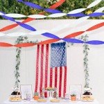 Fourth/4th of July Decorations Crepe Paper Streamers 6 Rolls 492ft, Red White and Blue Streamer for Patriotic Decorations, July 4th Decorations, Independence Day Decorations