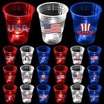 mishunyus 24 Pcs Glow Patriotic Party Decorations, 4th of July Party Cups Pack, USA Citizenship Party Supplies for Memorial Day, Independence Day, Veterans Day(16 oz)