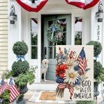 CROWNED BEAUTY 4th of July Garden Flag God Bless America 12x18 Inch Double Sided Independence Day Patriotic Yard Decorations for Outside