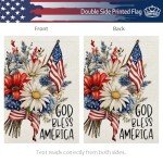 CROWNED BEAUTY 4th of July Garden Flag God Bless America 12x18 Inch Double Sided Independence Day Patriotic Yard Decorations for Outside