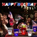 mishunyus 24 Pcs Glow Patriotic Party Decorations, 4th of July Party Cups Pack, USA Citizenship Party Supplies for Memorial Day, Independence Day, Veterans Day(16 oz)