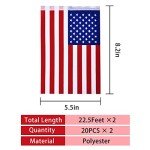 4th of July Patriotic Decorations Outdoor, 45 Feet 40 PCS American Flag String Pennant Banners, Small USA Flags Banner for Independence Day Memorial Day Patriotic, Festival Party Decorations