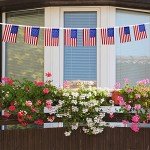 4th of July Patriotic Decorations Outdoor, 45 Feet 40 PCS American Flag String Pennant Banners, Small USA Flags Banner for Independence Day Memorial Day Patriotic, Festival Party Decorations