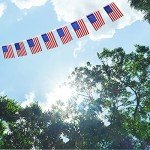 4th of July Patriotic Decorations Outdoor, 45 Feet 40 PCS American Flag String Pennant Banners, Small USA Flags Banner for Independence Day Memorial Day Patriotic, Festival Party Decorations