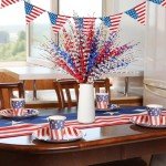 Wootkey 10 Pcs 29" 4th of July Decorations Red White Blue Artificial Jasmine Flowers Patriotic Independence Day Memorial Day Flower Picks for Home Table Centerpiece Party Decor