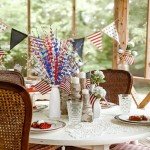 Wootkey 10 Pcs 29" 4th of July Decorations Red White Blue Artificial Jasmine Flowers Patriotic Independence Day Memorial Day Flower Picks for Home Table Centerpiece Party Decor