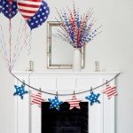 Wootkey 10 Pcs 29" 4th of July Decorations Red White Blue Artificial Jasmine Flowers Patriotic Independence Day Memorial Day Flower Picks for Home Table Centerpiece Party Decor