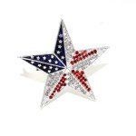 Star Napkin Rings Set of 6, 4th of July Napkin Ring Holder Patriotic Napkin Rings Blue Red Star Napkin Buckle for Independence Day, Dinning Table Parties Decoration (Star-6pc)